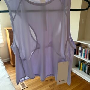Lululemon Sheer vest sculpt Lavender Tank Top size 6